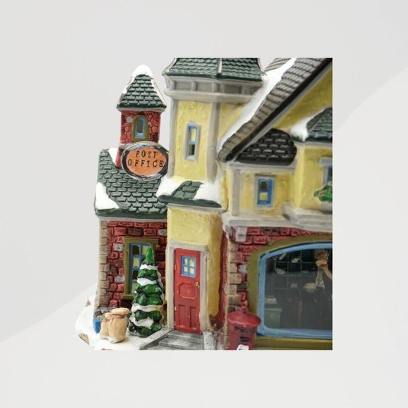 NORMAN ROCKWELL " POST OFFICE " SORTING MAIL * CHRISTMAS VILLAGE HOUSE * RARE * - Picture 3 of 14